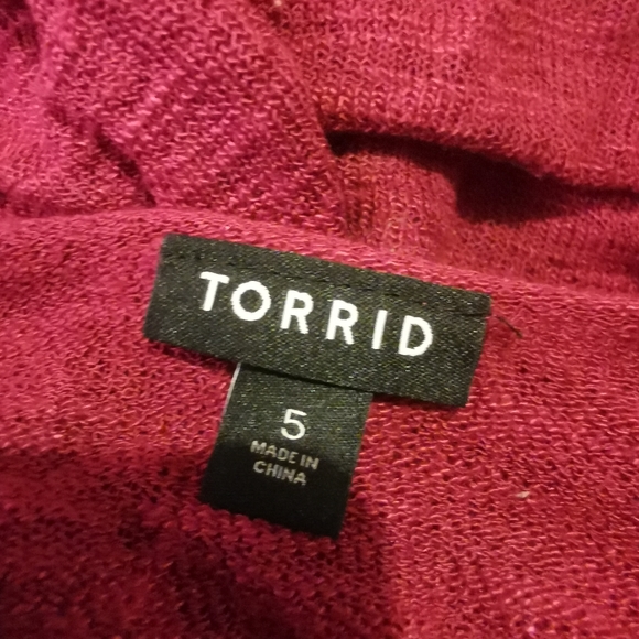 Torrid maroon open front sweater cardigan, 5X - Picture 4 of 6